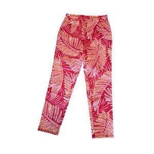 Lemon Way Pull On‎ Pants 14T Womens Red Multicolor Skinny Leg Stretch Mid Rise